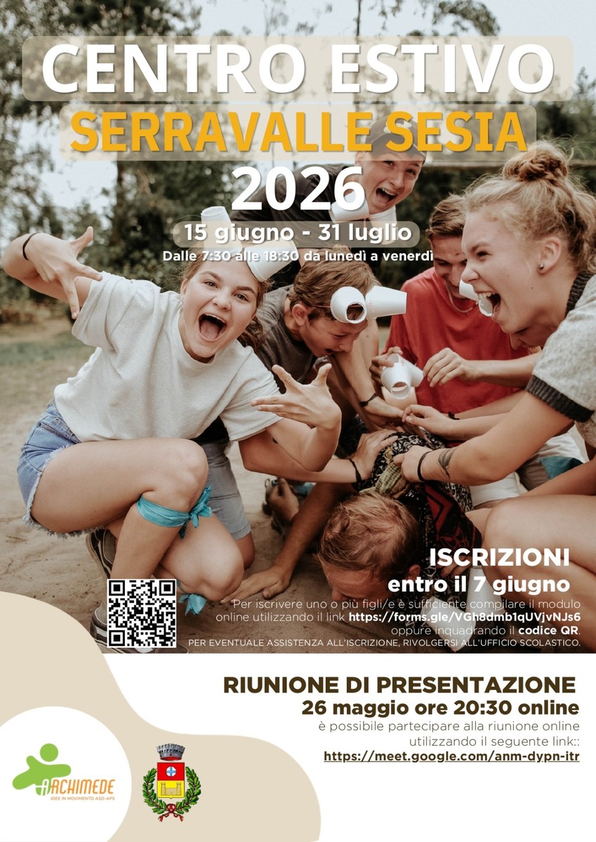 Serravalle Sesia, aperte le iscrizioni al Centro Estivo 2026