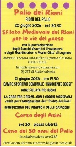 Serravalle Sesia, il Palio dei Rioni anima il paese tra sfilata medievale e giochi