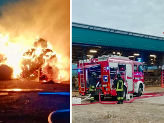 Rotoballe a fuoco: maxi-intervento a Cerrione, l'intervento è ancora in corso.