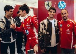 Alcaraz passione Formula 1, abbracci e sorrisi con Leclerc e Hamilton Alcaraz passione Formula 1, abbracci e sorrisi con Leclerc e Hamilton