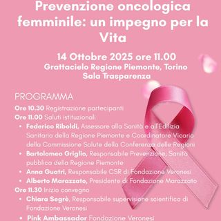Fondazione Marazzato e Fondazione Umberto Veronesi ETS insieme perla ricerca oncologica: il 14 ottobre l’incontro a Torino