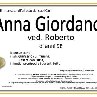 Anna Giordano, ved. Roberto