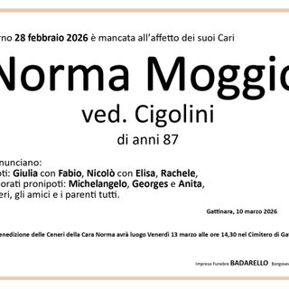 Norma Moggio, ved. Cigolini