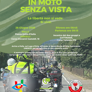Moto senza Vista, partenze da Biella e Vercelli per un giorno di condivisione e inclusione