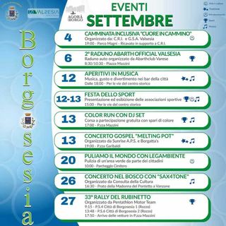 Borgosesia, settembre si anima tra sport, musica, cultura e iniziative per la città