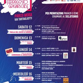 Ferragosto Grignaschese: 42ª edizione con eventi e cene al Parco Mora