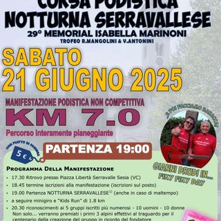 Corsa podistica notturna serravallese: l'appuntamento è il 21 giugno