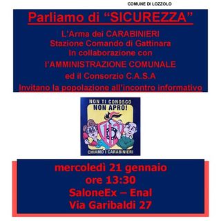 Lozzolo, incontro pubblico con i Carabinieri: consigli contro furti e truffe agli anziani