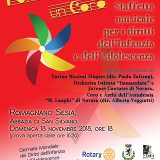 Romagnano Sesia: Staffetta musicale per i diritti dell'infanzia e dell'adolescenza