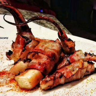 Ricetta: Polpo in due cotture con bacon, paprika dolce e zenzero