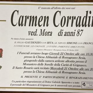 Carmen Corradini, ved. Mora
