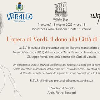 Varallo, in dono il manoscritto con le note autografe di Giuseppe Verdi