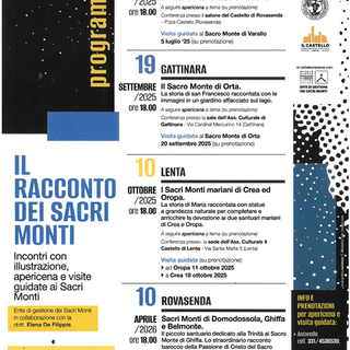 "Il racconto dei Sacri Monti": primo appuntamento venerdì 27 giugno al castello di Rovasenda