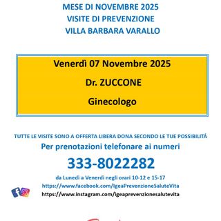 Varallo, visite di prevenzione con il dottor Zuccone a Villa Barbara