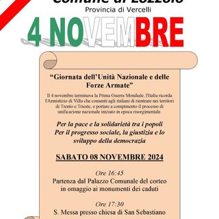 Lozzolo celebra la Giornata dell’Unità Nazionale e delle Forze Armate