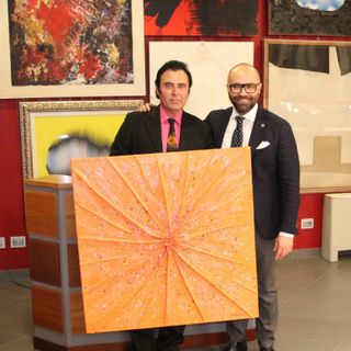 Massimo Paracchini espone e dona una sua opera in occasione dei 40 anni di Meeting Art e di Video Vercelli