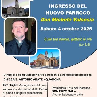 Quarona accoglie il nuovo parroco Don Michele Valsesia