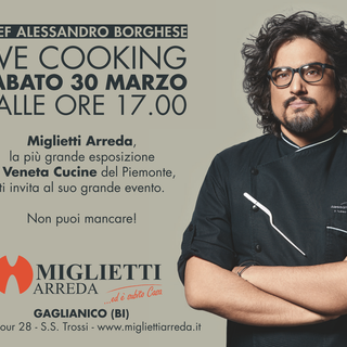 Lo chef Alessandro Borghese ospite da Veneta Cucine per un live cooking VIDEO