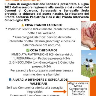 Ospedale di Borgosesia a rischio: cittadini e Comuni uniti per difendere i servizi di Pediatria e Ginecologia H24