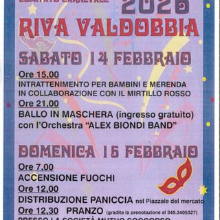 Maschere, musica e Paniccia: il Carnevale 2026 accende Riva Valdobbia