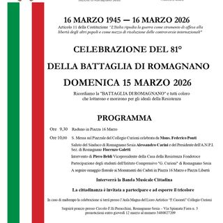 Romagnano Sesia ricorda la Battaglia: celebrazioni per l’81° anniversario