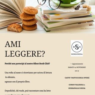 A Serravalle Sesia arriva il Silent Book Club: un’ora di lettura in silenzio e dolci in compagnia