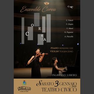 Varallo, concerto al Teatro Civico con l’Ensemble Corea: piano e violino in scena a ingresso libero