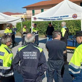 Simulazione di alluvione con frane a Romagnano Sesia