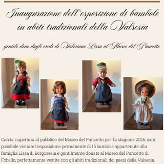 Fobello, al Museo del Puncetto l’esposizione di bambole in abiti tradizionali valsesiani