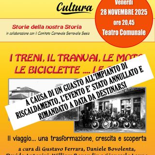 Serravalle Sesia, annullato l’evento “I treni, il tranvai, le moto, le biciclette… le corse!” per un guasto all’impianto di riscaldamento
