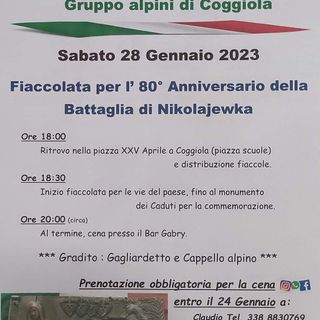 Coggiola, le strade si illuminano per la fiaccolata in memoria dei caduti di Nikolajewka