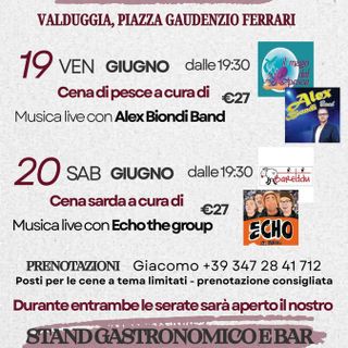 Festa dla Piasa a Valduggia, due serate tra cucina e musica dal vivo