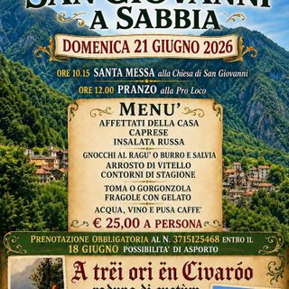 Festa di San Giovanni a Sabbia, una giornata tra tradizione, pranzo e comunità