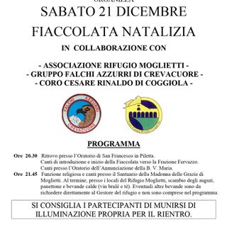 La fiaccolata natalizia a Coggiola