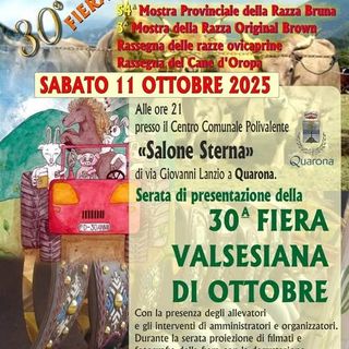 Quarona si prepara alla 30ª Fiera Valsesiana di Ottobre: sabato la serata di presentazione al Salone Sterna