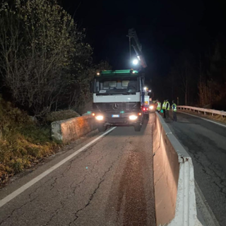 Frana a Campertogno: senso unico alternato sulla 299 della Valsesia