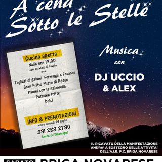 A cena sotto le stelle, a Briga Novarese musica e buon cibo