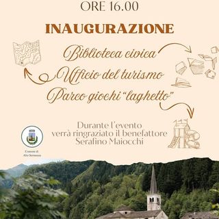 Alto Sermenza: inaugurazioni ed eventi letterari in programma
