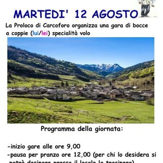 Carcoforo: martedì 12 agosto gara di bocce a coppie