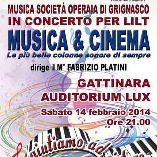 Sabato 14 febbraio al Lux di Gattinara Grande Concerto per la LILT