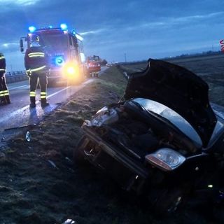 Incidente sulla SP 11. Vigili del Fuoco al lavoro