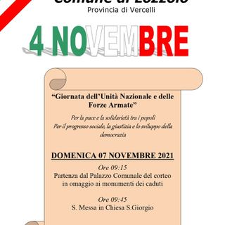 Lozzolo, il programma del 7 novembre per commemorare i Caduti