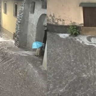 Varallo, cantine allagate e tendoni strappati. Mera imbiancata dalla grandine
