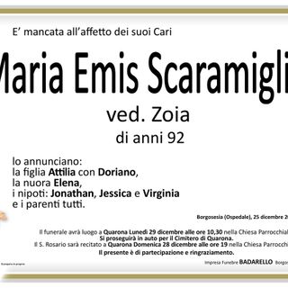 Maria Emis Scaramiglia, ved. Zoia