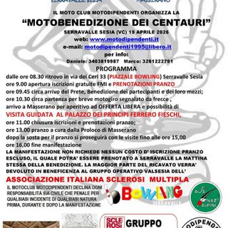 Serravalle Sesia, il 19 aprile torna la Motobenedizione dei Centauri tra motogiro, visita a Masserano e solidarietà
