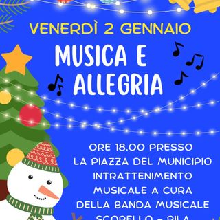Scopello, “Musica e Allegria” in piazza: concerto della Banda Musicale Scopello-Pila