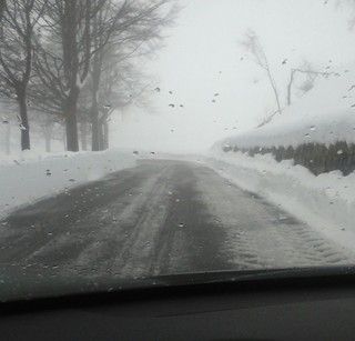 Discesa troppo ripida e piena di neve, l'autista accosta il pulmino e accompagna gli allievi alla fermata (foto di repertorio)
