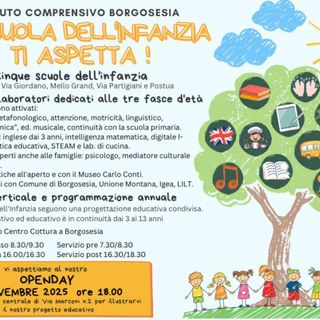 Borgosesia, la Scuola dell’Infanzia apre le porte alle famiglie: appuntamento con l’Open Day il 4 novembre