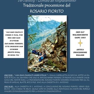 Alagna, oggi la tradizionale processione del Rosario Fiorito