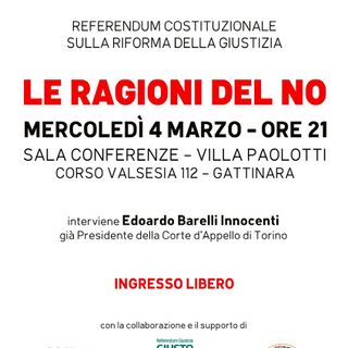 A Gattinara un incontro sul referendum costituzionale sulla riforma della giustizia: “Le ragioni del No” a Villa Paolotti